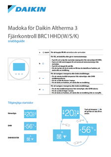 Madoka for Daikin Altherma 3_Simplied end-user manual_Product flyer_ECPSV19-708_Swedish download